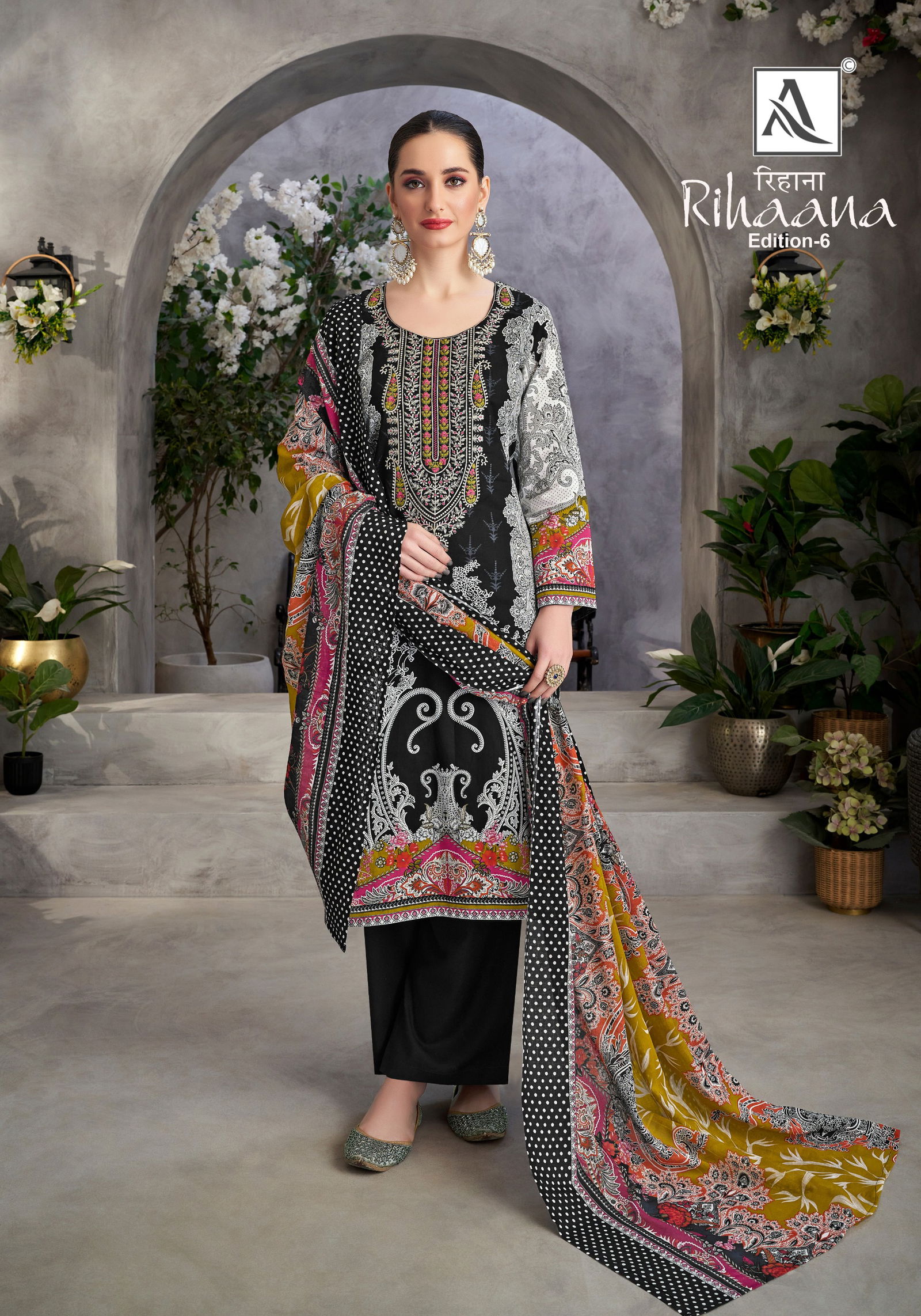 Rihaana 6 By Alok Suit Cambric Cotton Pakistani Dress Material Suppliers In India